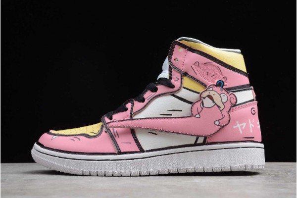 New Air Jordan 1 GS High Pink White Black Yellow Womens 556298 009 