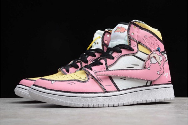 New Air Jordan 1 GS High Pink White Black Yellow Womens 556298 009 