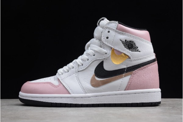 Cheap Air Jordan 1 High OG GS White Pink Black Womens 555088 688 