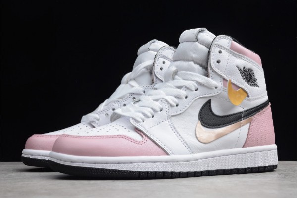 Cheap Air Jordan 1 High OG GS White Pink Black Womens 555088 688 