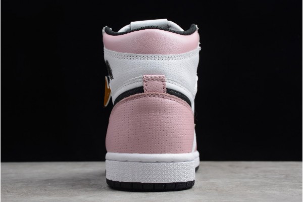 Cheap Air Jordan 1 High OG GS White Pink Black Womens 555088 688 