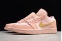 Fashion Air Jordan 1 Low GS Coral Stardust Pink Club Gold Womens CJ9216 676 