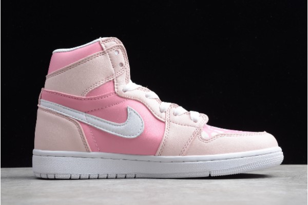 Newest Air Jordan 1 Mid GS Deadly Pink Grey Fog White Womens 555112 100 