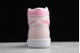 Newest Air Jordan 1 Mid GS Deadly Pink Grey Fog White Womens 555112 100 