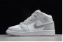 2021 Air Jordan 1 Mid GS Grey Fog Deadly Pink Womens 555112 012 