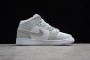 2021 Air Jordan 1 Mid GS Grey Fog Deadly Pink Womens 555112 012 