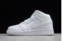 New Air Jordan 1 Mid GS White Pure Platinum Womens 554724 104 