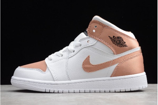 Buy Air Jordan 1 Mid GS White Rose Gold Womens 555112 190 