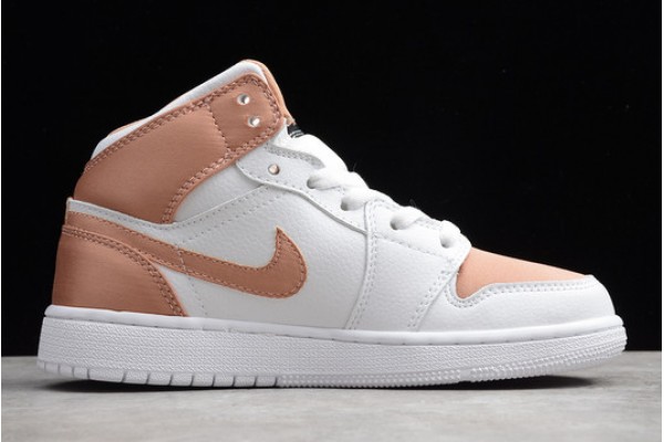 Buy Air Jordan 1 Mid GS White Rose Gold Womens 555112 190 