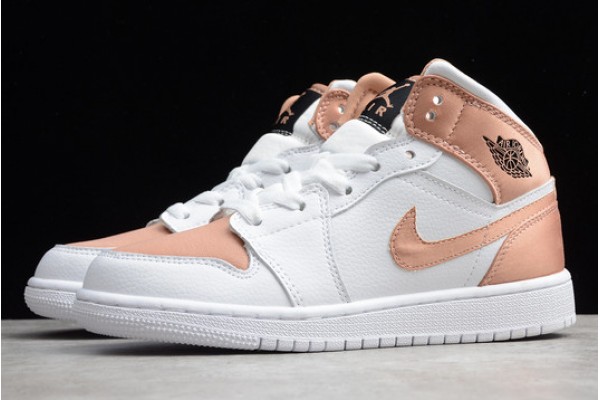 Buy Air Jordan 1 Mid GS White Rose Gold Womens 555112 190 