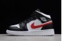 Fashion Air Jordan 1 Mid Multi Swoosh Black White University Red Womens 554725 052 