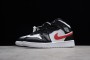 Fashion Air Jordan 1 Mid Multi Swoosh Black White University Red Womens 554725 052 