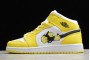 Newest Air Jordan 1 Mid SE GS Rose Patch Dynamic Yellow Womens AV5174 700 