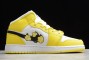 Newest Air Jordan 1 Mid SE GS Rose Patch Dynamic Yellow Womens AV5174 700 