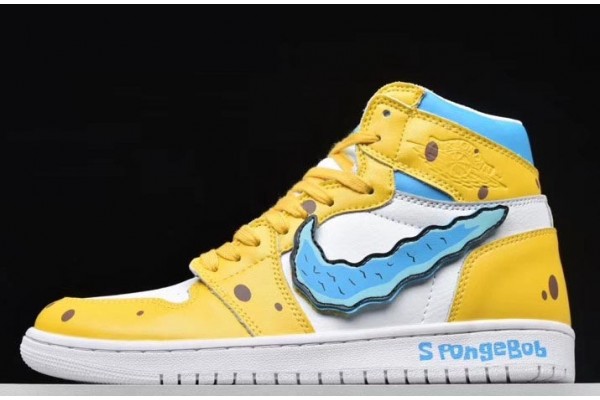 Buy Air Jordan 1 AJ1 SpongeBob Yellow White Blue Youth 556298 002 