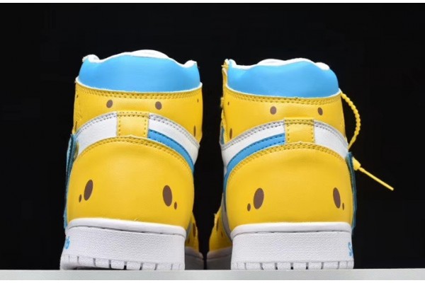 Buy Air Jordan 1 AJ1 SpongeBob Yellow White Blue Youth 556298 002