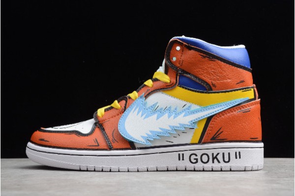 Fashion Air Jordan 1 High Goku Orange White Black Blue Yellow 556298 006 For Sale 