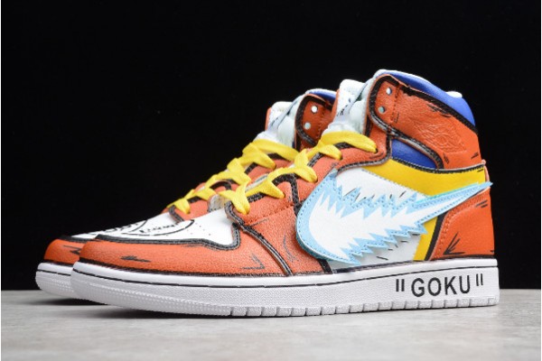 Fashion Air Jordan 1 High Goku Orange White Black Blue Yellow 556298 006 For Sale 