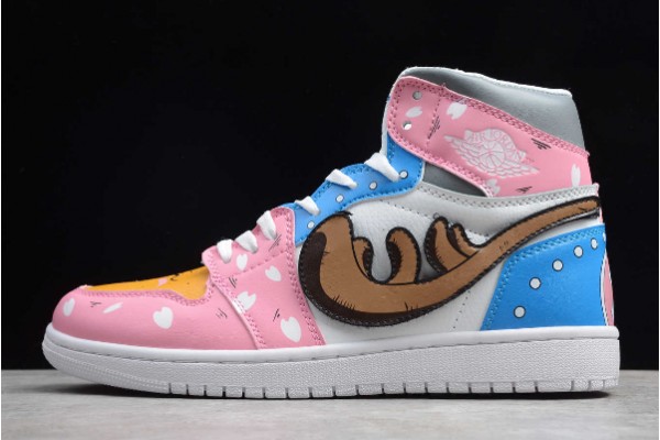 Fashion Air Jordan 1 High Pink White Blue Womens 554725 084 