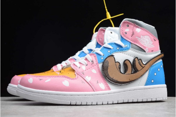 Fashion Air Jordan 1 High Pink White Blue Womens 554725 084 