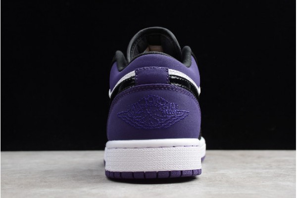 Latest Air Jordan 1 Low Court Purple Black White Youth 553558 125 