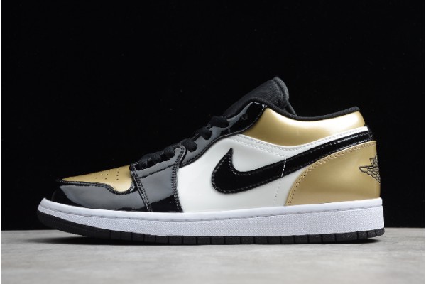 New Air Jordan 1 Low Gold Toe Black Gold Youth CQ9447 700 