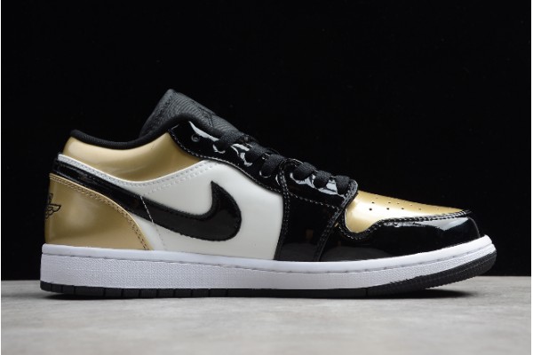 New Air Jordan 1 Low Gold Toe Black Gold Youth CQ9447 700 