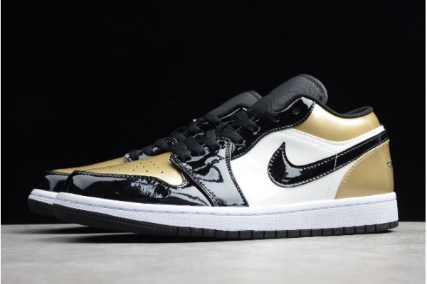 New Air Jordan 1 Low Gold Toe Black Gold Youth CQ9447 700 