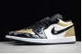 New Air Jordan 1 Low Gold Toe Black Gold Youth CQ9447 700 