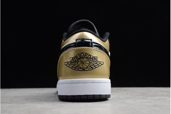 New Air Jordan 1 Low Gold Toe Black Gold Youth CQ9447 700 