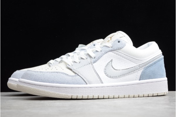 Best Air Jordan 1 Low Paris White Sky Grey Basketball Grey Mens CV3043 100 