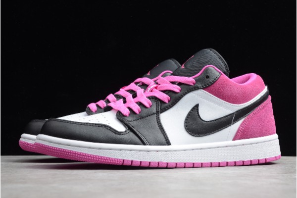 Newest Air Jordan 1 Low Se Black Active Fuchsia Pink  Youth CK3022 005 