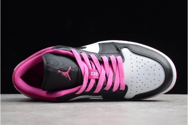 Newest Air Jordan 1 Low Se Black Active Fuchsia Pink  Youth CK3022 005 