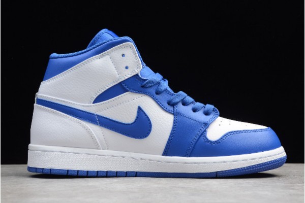 Buy Air Jordan 1 Mid AJ1 White Hyper Royal Youth 554724 114 