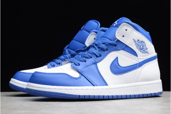 Buy Air Jordan 1 Mid AJ1 White Hyper Royal Youth 554724 114 