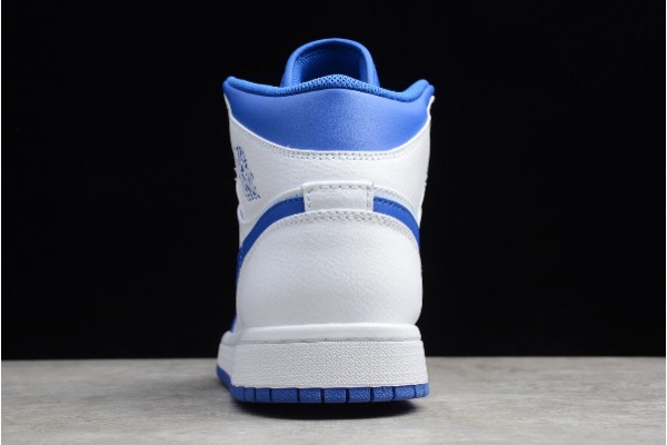 Buy Air Jordan 1 Mid AJ1 White Hyper Royal Youth 554724 114 