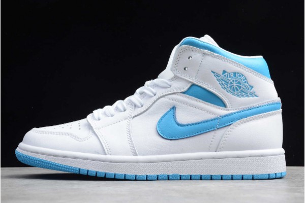 Newest Air Jordan 1 Mid Changes Up The Metallic Color Blocking With UNC Blue 554724 058 