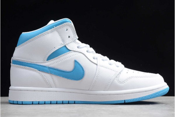 Newest Air Jordan 1 Mid Changes Up The Metallic Color Blocking With UNC Blue 554724 058 