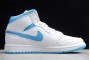 Newest Air Jordan 1 Mid Changes Up The Metallic Color Blocking With UNC Blue 554724 058 