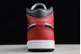 2021 Air Jordan 1 Mid Chicago Black Toe Black Gym Red White Mens 554724 069 