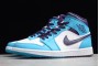 Cheap Air Jordan 1 Mid Hornets Blue Lagoon Grand Purple White Youth 554724 415 