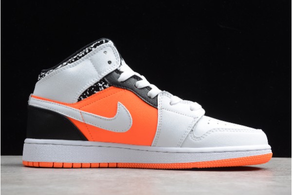 Hot Air Jordan 1 Mid Hyper Crimson White Youth 554725 870 