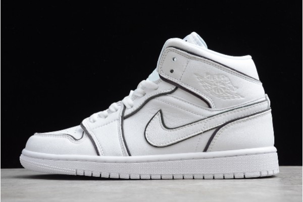 Newest Air Jordan 1 Mid Iridescent Reflective White For Sale Youth CK6587 100 