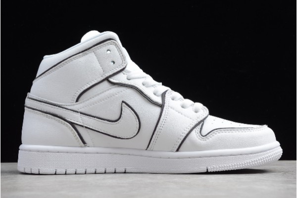 Newest Air Jordan 1 Mid Iridescent Reflective White For Sale Youth CK6587 100 