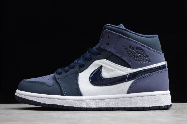 Fashion Air Jordan 1 Mid Obsidian Sanded Purple Mens 554724 445 