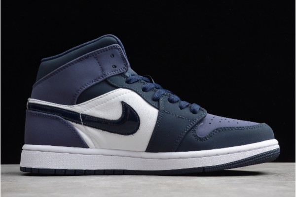 Fashion Air Jordan 1 Mid Obsidian Sanded Purple Mens 554724 445 