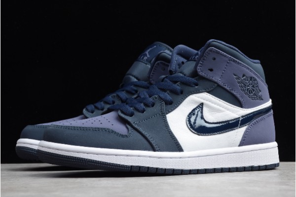 Fashion Air Jordan 1 Mid Obsidian Sanded Purple Mens 554724 445 