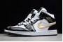 Hot Air Jordan 1 Mid Patent Leather in Black and Gold 