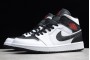 2021 Air Jordan 1 Mid Reverse Black Toe White Black Gym Red BQ6472 101 