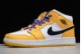 Best Air Jordan 1 Mid SE Lakers White Yellow Purple Black BQ6931 700 